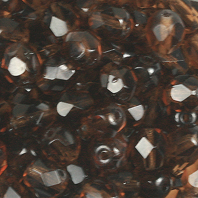 GBFP06 COLS 19 - Czech fire-polished beads - smoked topaz