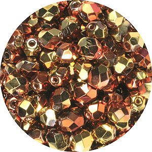 GBFP08 FC 206 - Czech fire-polished beads - crystal California gold rush
