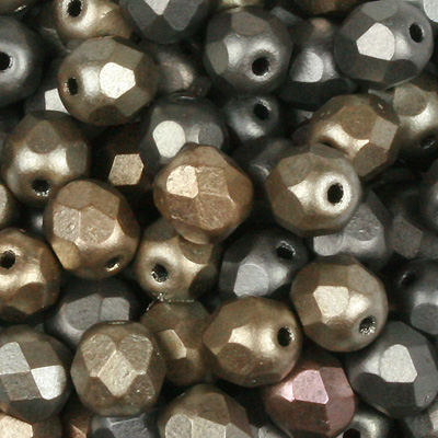 GBFP06 MET 230 - Czech fire-polished beads - crystal grey rainbow