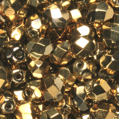 GBFP08 FC 238 - Czech fire-polished beads - crystal full amber