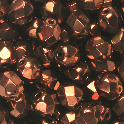 GBFP04 FC 271 - Czech fire-polished beads  - Jet Bronze