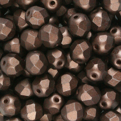 GBFP03-346 - Czech fire-polished beads - pastel dark brown/bronze