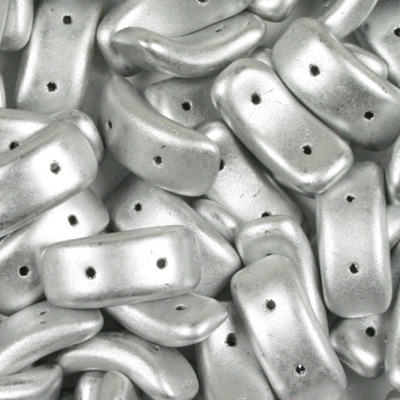 GBBOW-110 - Czech Bow Beads - silver matt metallic