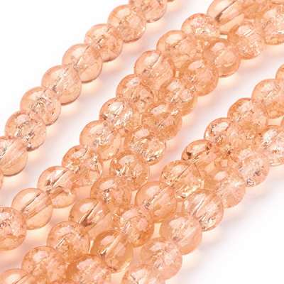 GBCR06-17 - glass crackle beads - salmon