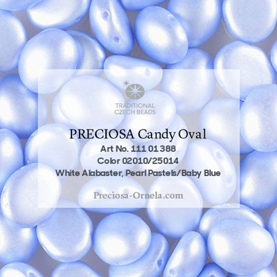 GBCDYOV06-317 - Czech Candy Oval Beads - pastel Lt Sapphire