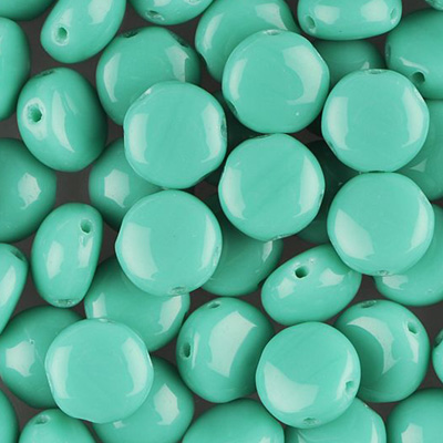 GBCDY06-140 - Czech Candy Beads - opaque green turquoise