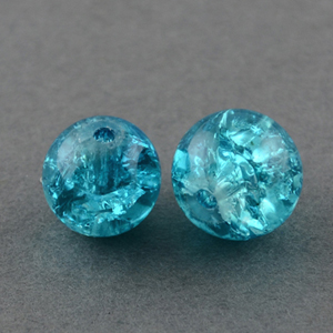 GBCR10-13 - glass crackle beads - dark aqua
