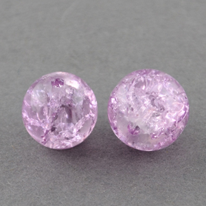 GBCR10-5 - glass crackle beads - lilac