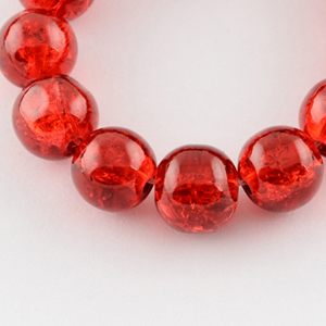 GBCR06-8 - glass crackle beads - red