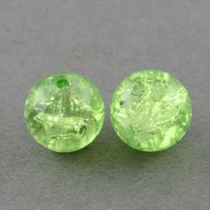 GBCR10-9 - glass crackle beads - peridot
