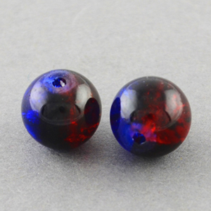 GBCR06-T5 - glass crackle beads - royal blue/red