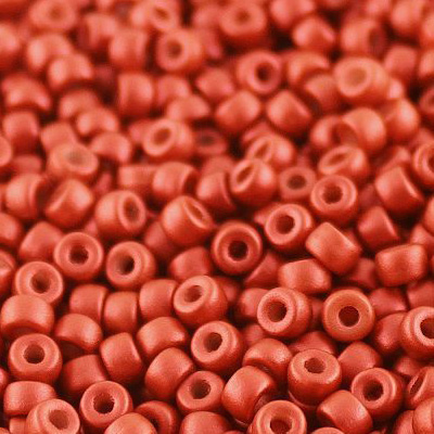 SBP8-245 - Matubo Czech size 8 seed beads - crystal lava red metallic