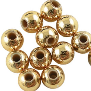 P10C-2 - Chinese round plastic pearls - gold