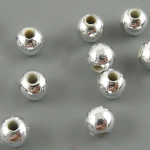 P10C-3 - Chinese round plastic pearls - silver