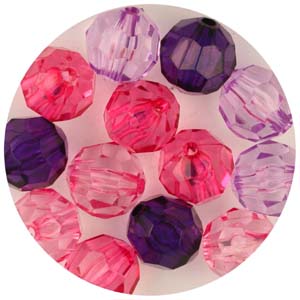 PB5 T Mix - faceted round beads - transparent mix