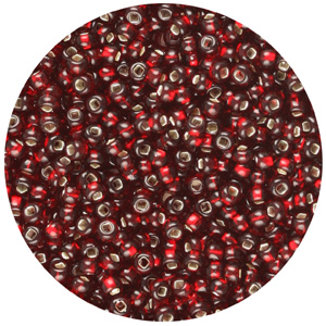 SB10-131 - Preciosa Czech seed beads - silver lined dark red