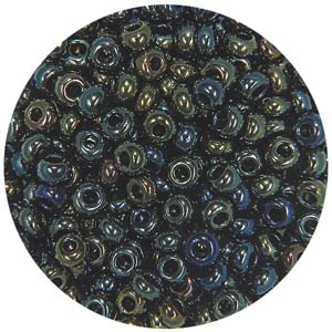 SB8-21 - Preciosa Czech seed beads - metallic green iris