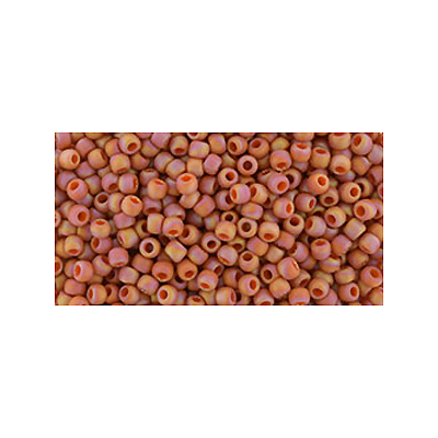 SB15JT-2641F - Toho size 15 seed beads - semi-glazed rainbow orange