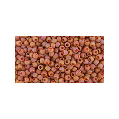 SB15JT-2641F - Toho size 15 seed beads - semi-glazed rainbow orange
