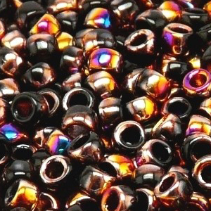 SBP6-274 - Matubo Czech size 6 seed beads - jet sliperit