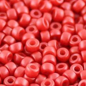 SBP6-331 - Matubo Czech size 6 seed beads - pastel dark coral