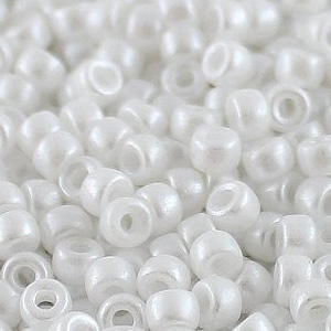 SBP8-337 - Matubo Czech size 8 seed beads - pastel alabaster white