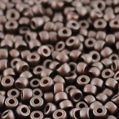 SBP8-346 - Matubo Czech size 8 seed beads - pastel dark brown/bronze