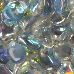 GBPIP-204 - Czech pips pressed beads - crystal blue iris