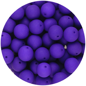GBSR04-96 - round pressed glass beads - neon purple