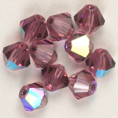 CCBIC04 10AB - Czech crystal bicones - Amethyst AB