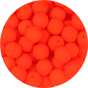 GBSR06-93 - round pressed glass beads - neon tangerine