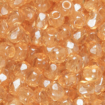 GBFP04 FC 236 - Czech fire-polished beads  - Crystal orange lustre