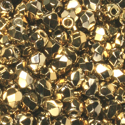 GBFP04 FC 238 - Czech fire-polished beads  - Crystal full amber