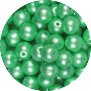 GBSR06-341 - round pressed glass beads - pastel light green