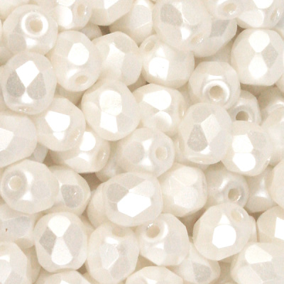 GBFP06 PASTELS 337 - Czech fire-polished beads - pastel alabaster white