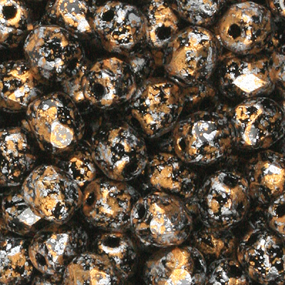 GBFP04 TWEEDY 491 - Czech fire-polished beads - tweedy gold