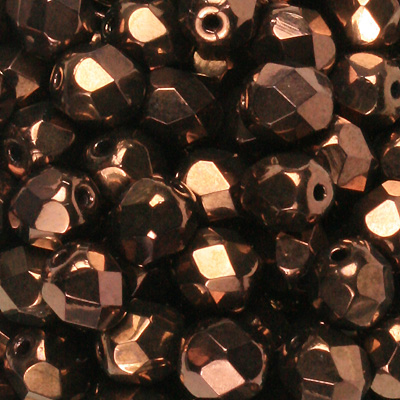 GBFP04 FC 250 - Czech fire-polished beads  - Jet Vega