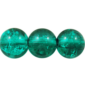 GBCR06-10 - glass crackle beads - green turquoise