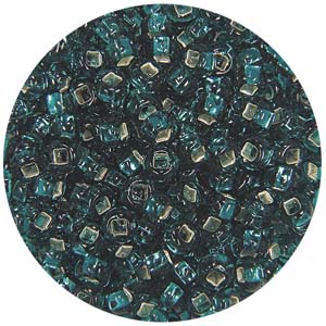 SB6-11 - Preciosa Czech seed beads - silver lined green turqoise
