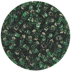 SB8-16 - Preciosa Czech seed beads - silver lined emerald green