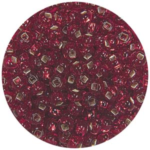SB8-7 - Preciosa Czech seed beads - silver lined red