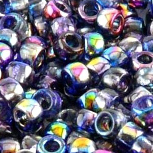 SBP6-225 - Matubo Czech size 6 seed beads - magic blue pink (magic blueberry)