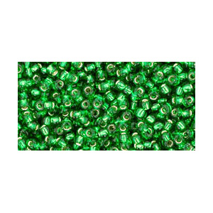 SB8JT-27B - Toho size 8 seed beads - silver lined grass green