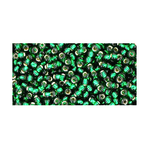 SB15JT-36 - Toho size 15 seed beads - silver lined emerald