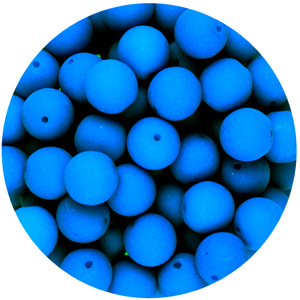GBSR06-99 - round pressed glass beads - neon blue
