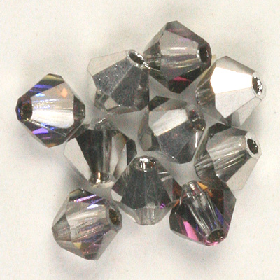 CCBIC06 63 - Czech crystal bicones - Crystal Heliotrope Half Coated