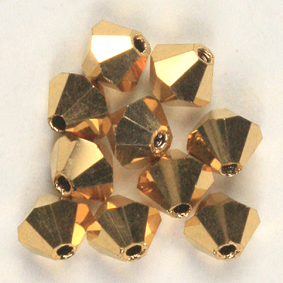 Czech Glass Fire Polished Round Faceted Beads Crystal Aurum Gold 2X full coated