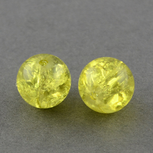 GBCR10-15 - glass crackle beads - yellow