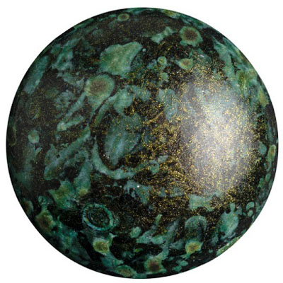 GCPP14-798 - Cabochons par Puca - metallic matt green spotted