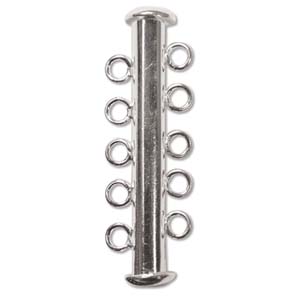 JF181-2 - 5 strand slide clasp - silver